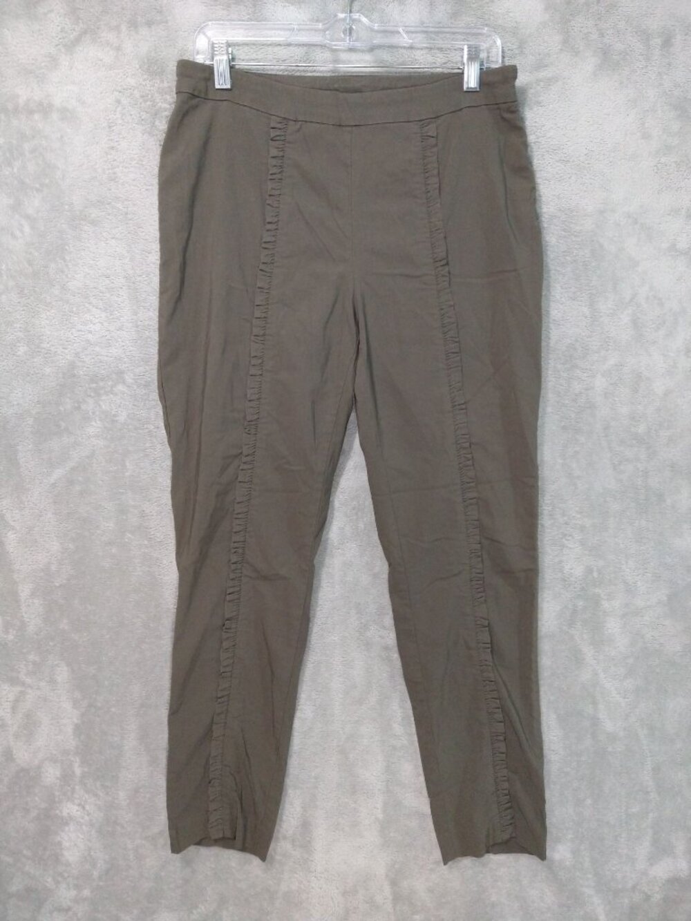 Soft Surroundings Pants Womens Medium Green Rochelle Ankle Pull On Stretch